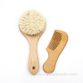 cepillo de cabello suave de madera natural para bebés